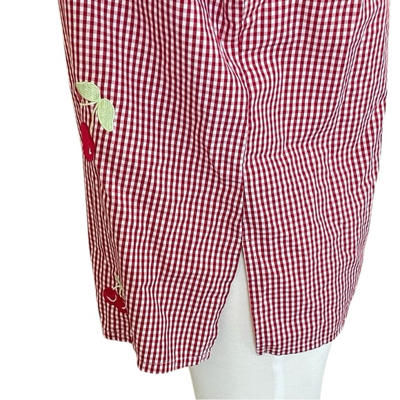 Alison Daley Red Gingham Cherry Blouse Size 8P - Picture 6 of 10